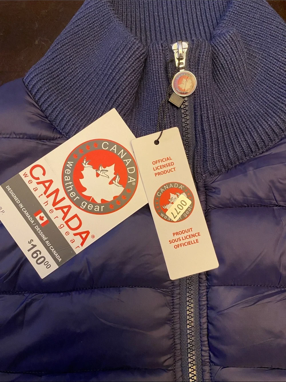 🆕 Canada Full zip Puffer Sweater NWT 2XL XXL